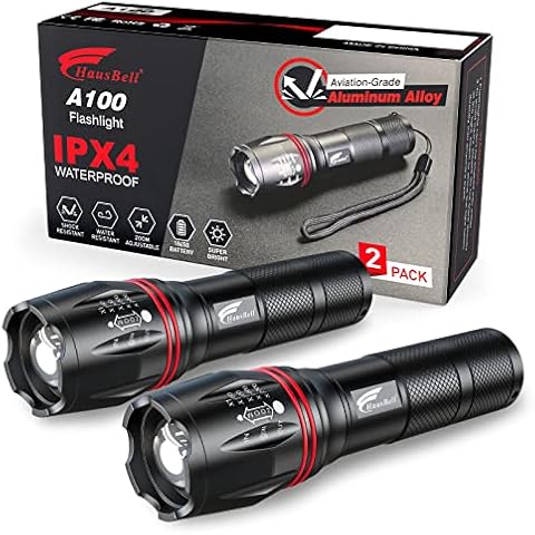 LETMY LED Tactical Flashlight S1000 PRO - 2 Pack Bright Military Grade  Flashlights High Lumens - Portable Handheld Flash Lights with 5 Modes