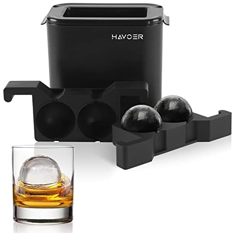 HAVOER Extra Large 3D Skull Ice Cube Mold - Flexible Silicone Skull Ice Maker Mold for Whiskey - 4 Cavity Skull Ice Cube Tray with Funnel - Skull