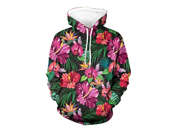 Tropical Bird Hawaiian Print Men's Hoodie