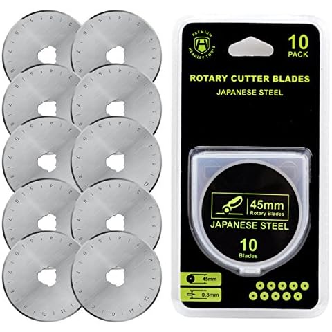 OLFA 1079062 RB45-2 45mm Straight Edge Rotary Blade, 2-Pack