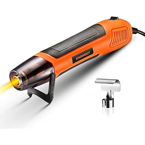 SEEKONE Mini Heat Gun, 350W 662℉ (350℃) Fast Heat Handheld Hot Air Gun Tool  with Reflector Nozzle and 4.9Ft Long Cable Overload Protection for Craft