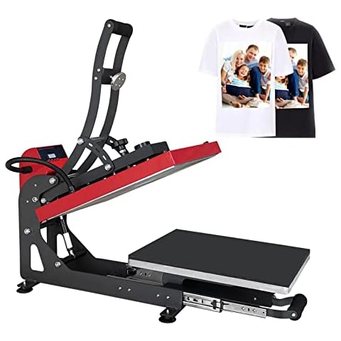 CREWORKS Auto Open Heat Press Machine with Slide Out Base, 16x20 Inch  Clamshell Heat Press, Digital Clam Heat Press for T Shirts Bags Mouse Pads  More