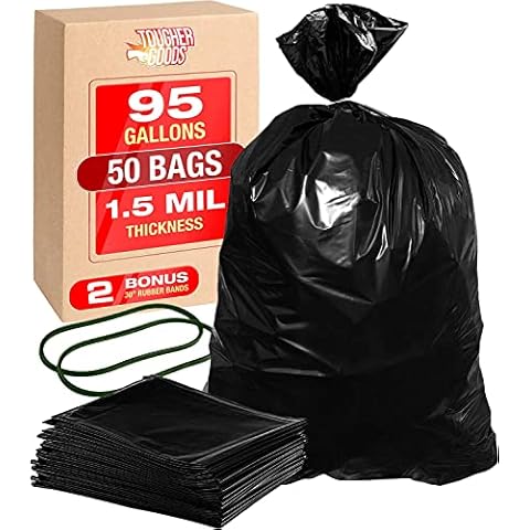 60 Gallon Extra Large Contractor Trash Bags 3 Mil, Durable Heavy Duty, Made  in USA, Tough Garbage Bags for Cleanups Drum Liner 41 x 55 (25 Bags) 