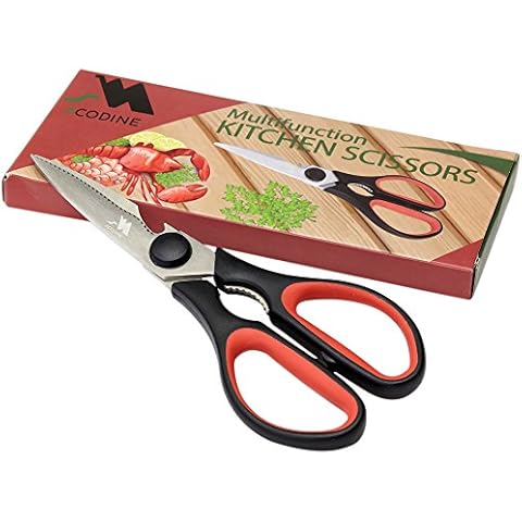 SAVAQ Kitchen Scissors, Disassembly, All Stainless Steel, Dishwasher Safe