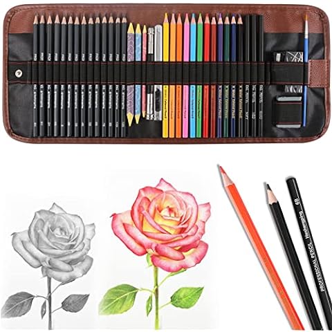 Prina 50 Pack Drawing Set Sketch Kit, Sketching Supplies with 3-Color  Sketchbook, Graphite, a Review 