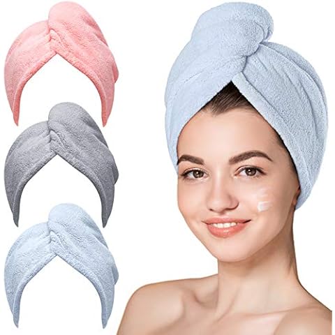 Scala (2 Pack Extra Large Microfiber Hair Towel 24 x 48 Anti