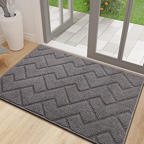 hicorfe Indoor Doormat,Front Back Door Mat Rubber Backing Non Slip Door  Mats 20x48 Absorbent Resist Dirt Entrance Doormat Inside Floor Mats for