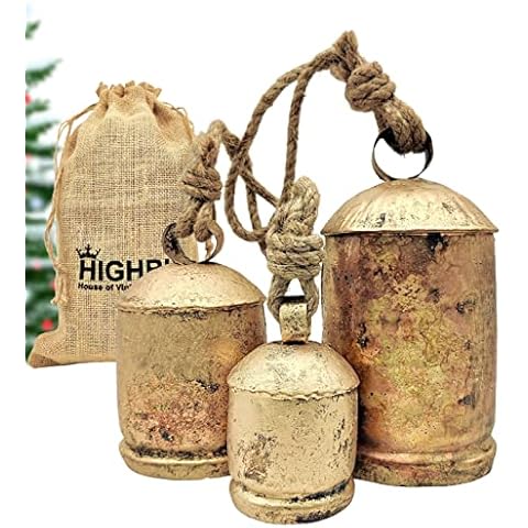 Set of 4 Harmony Cow Bells Vintage Rustic Lucky Christmas Hanging Déco –  aladean