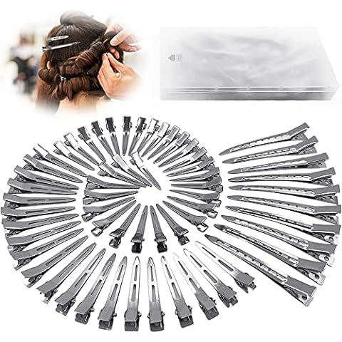 Alligato Hair Clips, 60 Pcs Alligator Metal Clips for Bows Flat Top with  Teeth, 3 Sizes