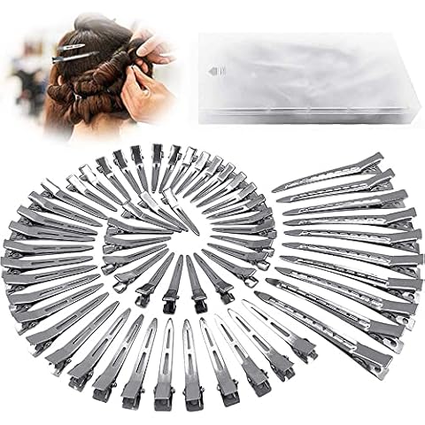 Alligato Hair Clips, 60 Pcs Alligator Metal Clips for Bows Flat Top with  Teeth, 3 Sizes