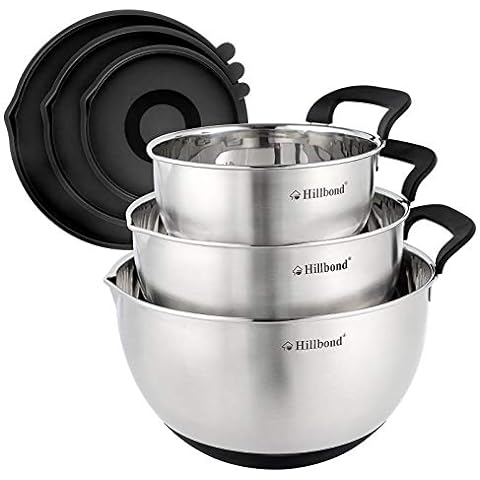 Rorence Stainless Steel Mixing Bowls With Pour Spout, Handle and Lid, –  Rorence Store