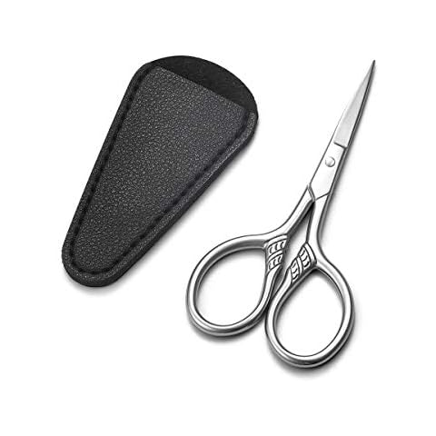 HITOPTY Small Grooming Scissors, Stainless Steel Pointed and Rounded Beauty Shears Safety for Facial, Nose Hair, Eyebrow, Beard, Mustache Trimming 2