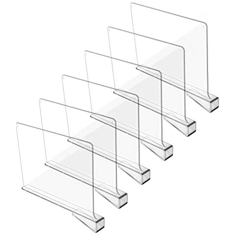 8 Pack Clear Acrylic Shelf Dividers For Wardrobe For 0.4-1 inch shelf  divider