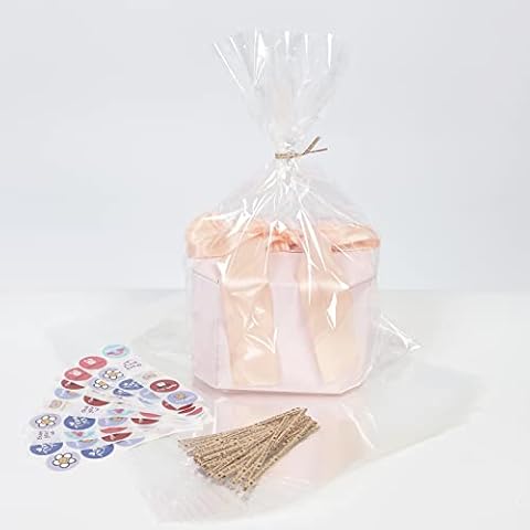 HOLYHOM Cellophane Bags 9x12 Inches, Clear Bags for Gifts Treat Bags Cookie  Bags Candy Bags, Cellophane Gift Bags Flat bottom Gusseted, 25pcs with