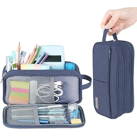 Homecube Pencil Case Large Capacity Pen Pencil Marker Cases Business Travel  Bag Oxford Cloth Roomy Storage Stationery Organizer with Zipper for School