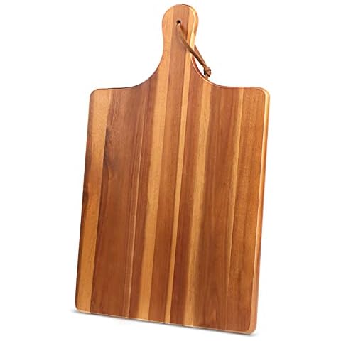 Large Acacia Wood Cutting Board for Kitchen - Caperci Better Chopping Board  with Juice Groove & Handle Hole for Meat (Butcher Block) Vegetables and