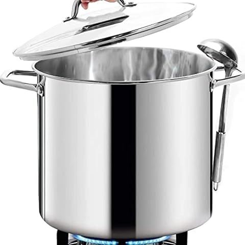  BAERFO 5 Quart Stock Pot, 18/8 Stainless Steel Stock Pot with  Lid, 5 QT Healthy stainless steel pot, Induction, Oven,Gas and Dishwasher  Safe soup Pot: Home & Kitchen