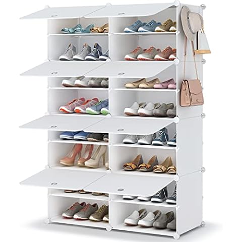 5 Tier Shoe Rack Organizer, Expandable Shoe Cabinet With Door, Freely  Combinable Plastic Shoe Shelf, Suitable For Closet, Entryway, Corridor,  Bedroom