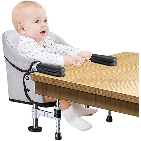 Toogel Portable Feeding Seat Baby High Chair Folding Chair Height Adjustable for Home & Travel, Toddler Highchair Straps to Kitchen DIN