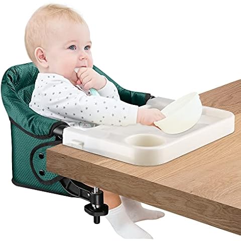 Toogel Portable Feeding Seat Baby High Chair Folding Chair Height Adjustable for Home & Travel, Toddler Highchair Straps to Kitchen DIN