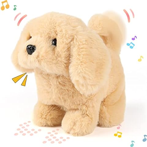 Happy Trails Interactive Plush Puppy Toy Battery Operated Dog That Walks, Barks & Does Back Flips, Soft & Snuggly Fur