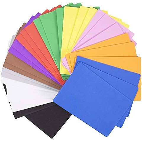 100 Pack EVA Foam Sheets 5.5 x 8.5 Inch Assorted Colors (20 Colors) 2mm  Thick by Better Office Products for Arts and Crafts 100 Sheets