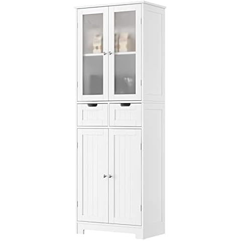 Quimoo Tall Bathroom Cabinet, Bathroom Storage Cabinet with Large