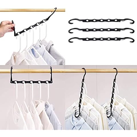 Hanger Hooks Space Saver, Lovely Bear Shape, 18 Pack, AS-SEEN-ON-TV,  Clothes Hanger Connector Hooks to Create Up to 5X More Closet Space, Heavy  Duty Cascading Hanger Hooks, Fits All Hangers, Black 