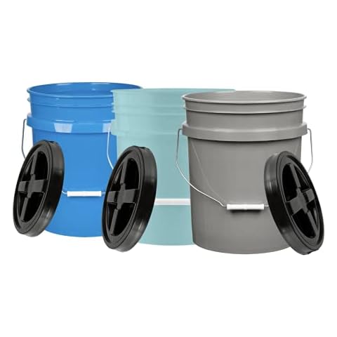 1 Gallon White Bucket & Lid - Set of 12 - Durable 90 Mil All Purpose Pail - Food Grade - Contains No BPA Plastic (1 Gal Wlids - 12pk)