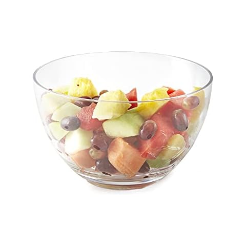 Huang Acrylic Clear Large Round Fruit Bowl with Multifunctional