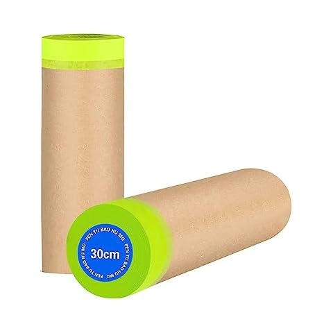 MyLifeUNIT Tape and Drape, 3 Pack Masking Paper with Tape for Automotive  Painting 