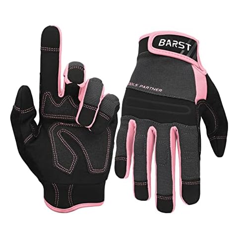 WORKPRO Safety Work Gloves, Pink Working Gloves for Women Men, Touch