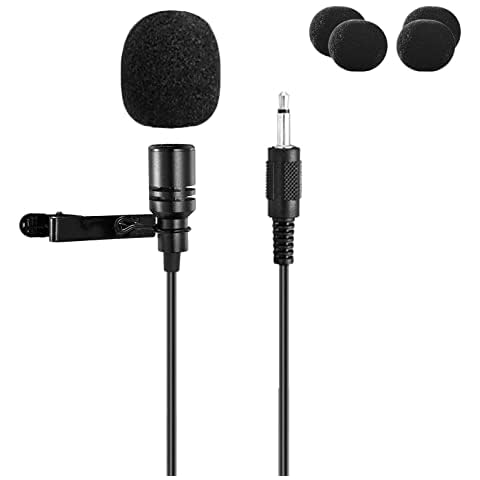 HW HAOWORKS Mini Microphone for Voice Amplifiers 3.5mm Tiny Handheld  Microphone for Teachers Small Mic with Lanyard