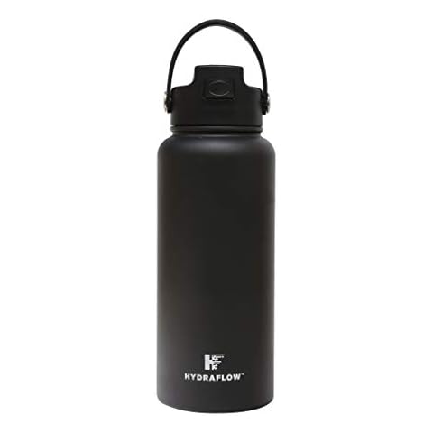 Hydraflow Capri 40 oz. Black Stainless Steel Vacuum Insulated Tumbler with Handle, Powder Black