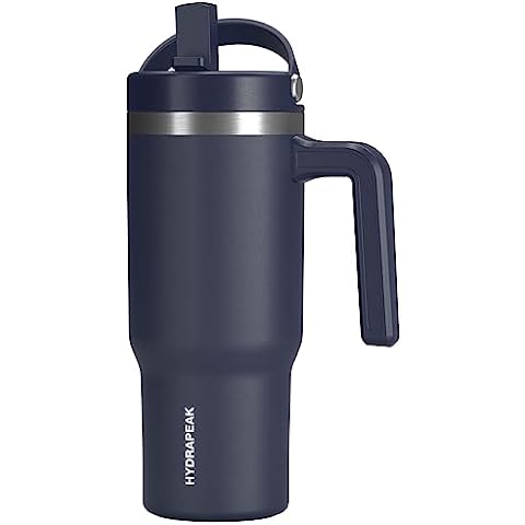 Hydrapeak Roadster 40oz Tumbler with Handle and Straw Lid Black