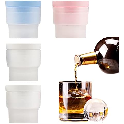  Ice Ball Maker - Ticent Sphere Ice Cube Trays, Easy Release  Reusable 2.5 Inch Large Silicone Round Ice Molds with Lids & Funnel for  Whiskey, Cocktails & Bourbon: Home & Kitchen