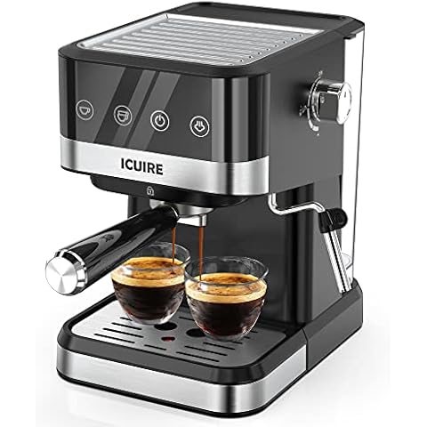 One Semi-automatic Household Espresso Machine With Steam Milk Frother, Imd  Touch Panel, Visual Pressure Gauge And Electronic Temperature Control