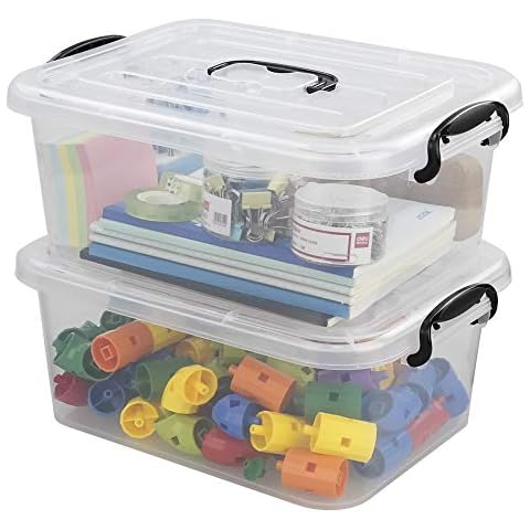 Idomy 6-Pack Plastic Storage Baskets/Bins, Rectangle