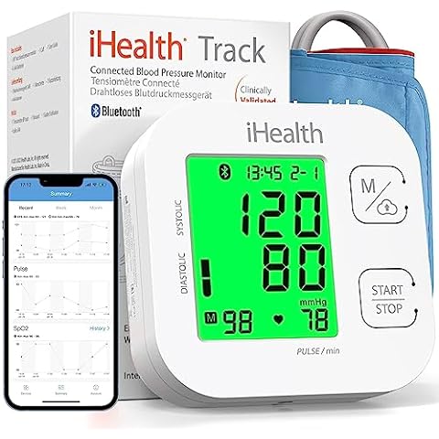 Meraw Bluetooth Blood Pressure Machine 2023 Upgrade High Accuracy Blood Pressure Cuff Arm 87-165 with Irregular Heartbeat Monitoring Unlimited Memorie