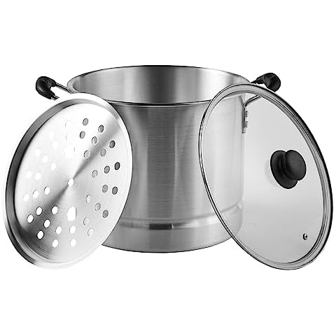 VIVOHOME 3-Tier 8.5Qt 304 Stainless Steel Steamer Pot Steaming Cookware  Saucepot with Tempered Glass Lid, Work with Gas, Electric, Induction Oven,  Grill Stove Top, Dishwasher Safe 
