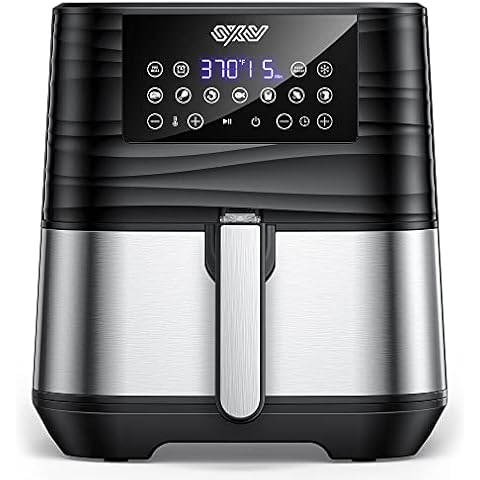 Air Fryer Oven with Customizable Shake Reminder, Additional Accessories,  Nonstick and Dishwasher-Safe Detachable Basket, 100 Paper Plus 1100+ Online  Recipes, 5.8QT, Stainless Steel 