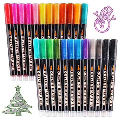 Penkacia Metallic Marker Pens Set of 5 - Water Based Safe Scrapbook  Metallic Paint Markers for Black Paper, Rock,Ceramic, Card Making, Metal  and Glass