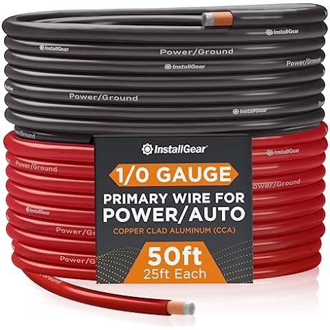 GearIT 14 Gauge Wire (100ft Each - Black/Red) Copper Clad Aluminum CCA - Primary Automotive Power/Ground for Battery Cable, Car Audio, Trailer