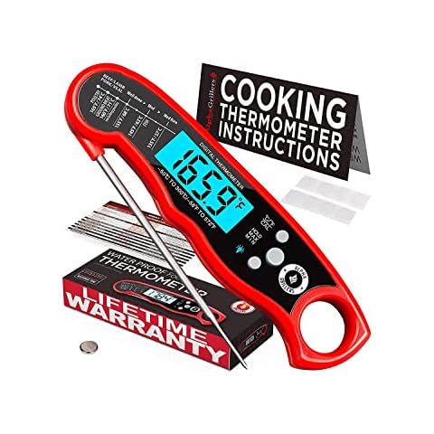  ThermoPro Lightning 1-Second Instant Read Meat Thermometer,  Calibratable Kitchen Food Thermometer with Ambidextrous Display, Waterproof  Cooking Thermometer for Oil Deep Fry Smoker BBQ Grill: Home & Kitchen