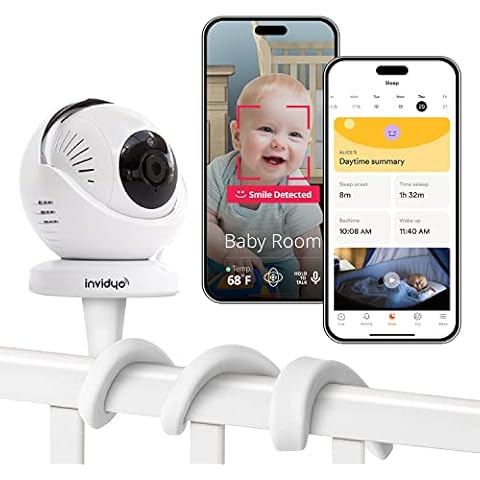 Video Baby Monitor with Camera and Audio, 3.2Inch LCD Display, Infrared  Night Vision, Two-Way Audio and Room Temperature Monitoring,Lullaby,Sound  Activated Screen White 8.65 x 3.23 x 6.69 inch HB32