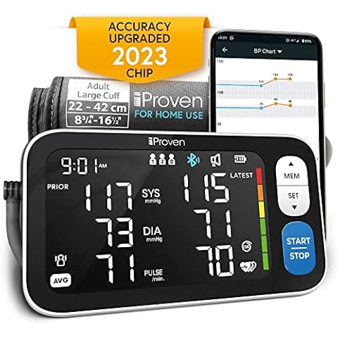 Meraw Bluetooth Blood Pressure Machine, High Accuracy Blood Pressure Cuff  Arm 8.7-16.5' with Irregular Heartbeat