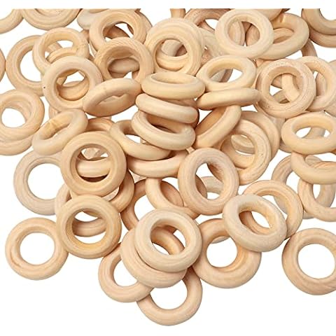 Ira Pollitt 150 Pcs 25 mm/1 inch Wooden Craft Ring Natural Unfinished Mini  Wooden Rings Circle Wood Pendant Connectors for DIY Projects Jewelry and