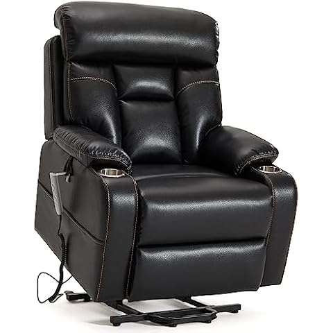 9181 Power Lift Recliner with Lumbar Support(Medium, Chenile Gray)