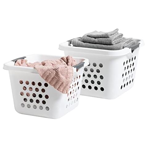 Rubbermaid White Plastic Laundry Basket 2601