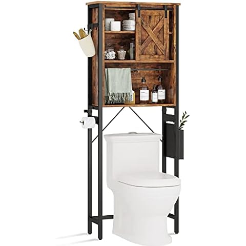 AMBIRD Over The Toilet Storage, 3-Tier Bathroom Organizer Over Toilet with  Sturdy Bamboo Shelves,Multifunctional Toilet Shelf,Easy to Assemble and